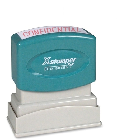 Xstamper "Confidential" Ink Stamp, 1/2"x1-5/8", Red Ink XST1130
